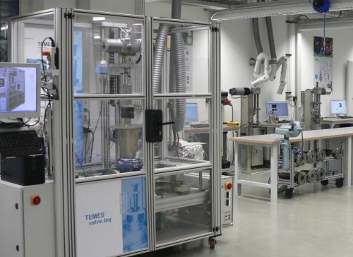 Test laboratory with valves test rig and packing test rigs